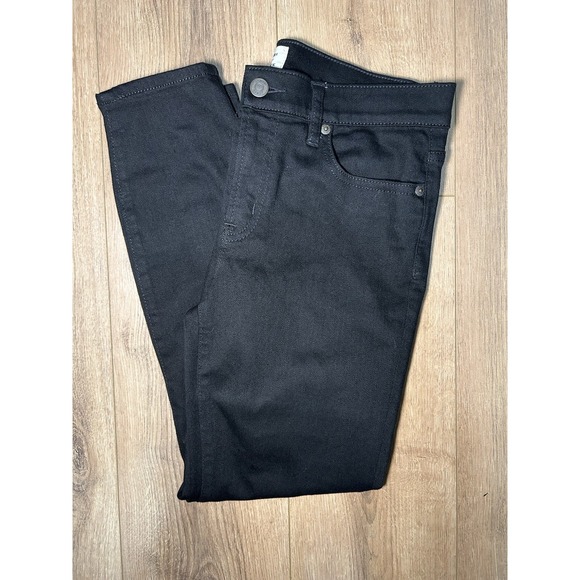 Denim - Women's‎ J.Crew 9 Inch Toothpick Skinny Jeans In Black Size 29P Stretch Denim